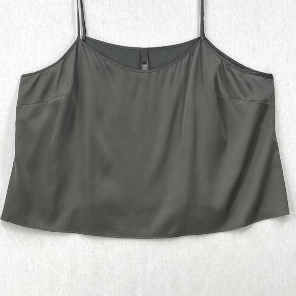 SKIMS Stretch Silk Crop Sleep Cami Tank Womens 2X Gunmetal Gray Spaghetti Strap - Picture 6 of 12